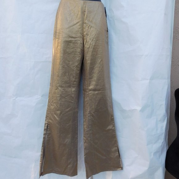 LOVERS + FRIENDS SLASH METALLIC WIDE LEG PANTS - Picture 3 of 8